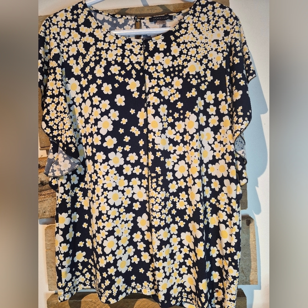 Floral Black and Yellow Dress
